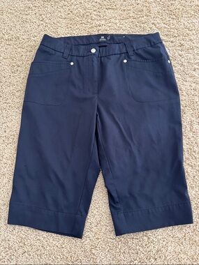 Daily Sports Swedish Golf Bermuda Flat Front Shorts, Black, sz 10